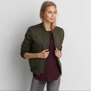 American Eagle Outfitters Olive Green Bomber Jacket